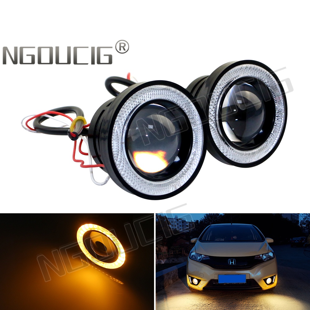 1 Đèn Pha LED COB Mắt Đại Bàng Nhiều Màu Siêu Sáng Thông Dụng 3in Cho Xe Hơi / Xe Máy