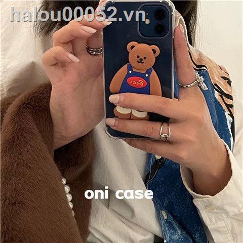 Ốp Điện Thoại Mềm Hình Gấu Jennie Hàn Quốc Dễ Thương Có Giá Đỡ Cho Iphone 11xs 12 Huawei P30Vivo