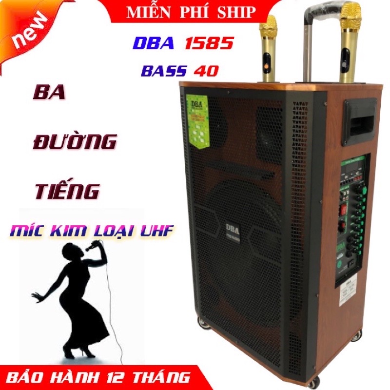 ⚡⚡️LOA KÉO CHÍNH HÃNG DBA 1585 BASS 40- BA ĐƯỜNG TIẾNG, ÂM THANH SỐNG ĐỘNG, TẶNG KÈM 2 MICRO KIM LOẠI UHF