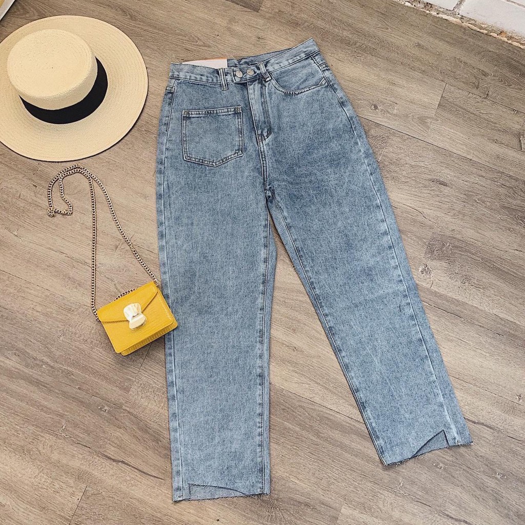 Quần Bò Nữ Bấm Gấu Hot🏵️FREESHIP🏵️GIAM 10k Ống Côn 2 Khuy Bấm Cắt Gấu Thời Trang[Ảnh Chụp Thật] | BigBuy360 - bigbuy360.vn