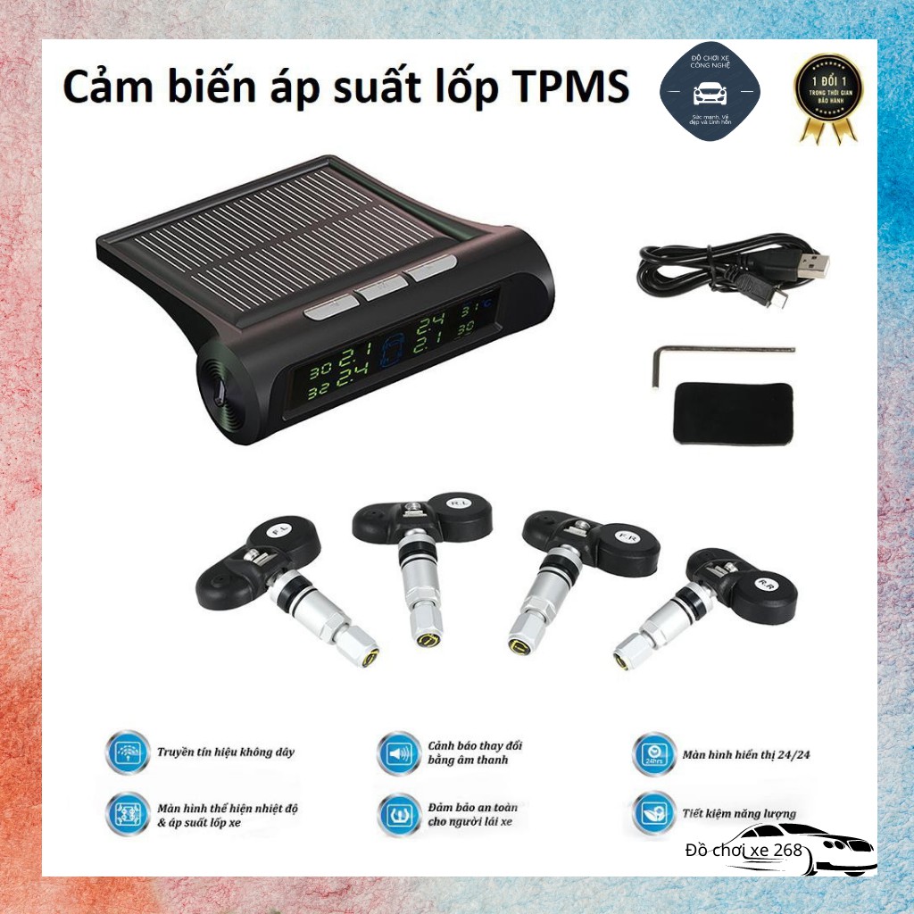 TPMS Đo áp suất lốp cho ô tô sử dụng năng lượng mặt trời cảm biến gắn trong hoặc ngoài