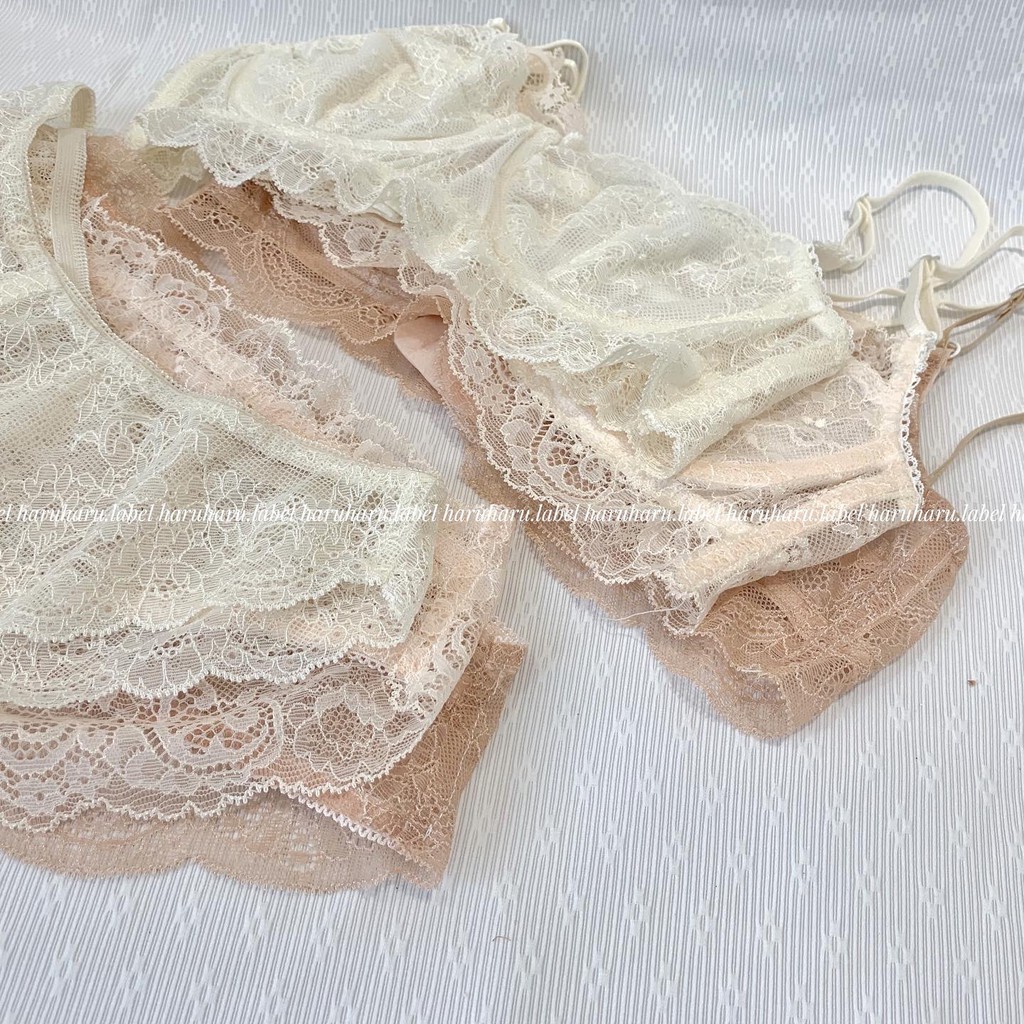 Jasmine Peach Milla Bralette Áo ngực ren có gọng mềm mại haruharu.label - Tự thiết kế | BigBuy360 - bigbuy360.vn