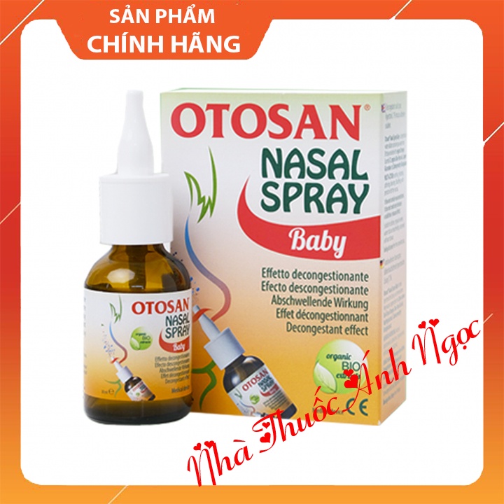 Xịt mũi Otosan Nasal Spray Baby lọ 30ml làm sạch sâu các hốc mũi, thông thoáng mũi, giảm nghẹt mũi