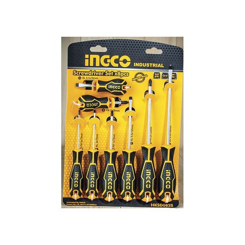 Bộ 8 tuốc nơ vít dẹp và bake đa năng INGCO HKSD0828