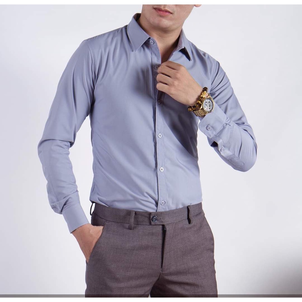 ÁO SƠ MI NAM CÔNG SỞ - CHẤY LỤA DÀY - HÀNG MAY KỸ GẤP HỘP - CHUẨN PHOM DÁNG | BigBuy360 - bigbuy360.vn