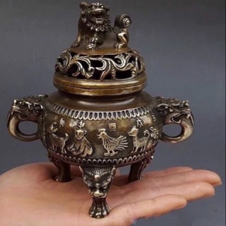 Lư Xông Trầm Hương - Đỉnh Đốt Nhang - Đồ Thờ Cúng Lư Đồng Cổ Đúc Nguyên Khối 12 con Giáp Thiết Kế Chạm Khắc Tinh Xảo