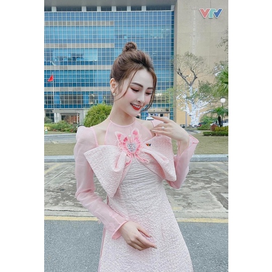 Áo dài cách tân Hồng Nhiên xinh nhẹ nhàng tiểu thư phù hợp đi tiệc đi chơi chụp ảnh cực sang chảnh phá cách