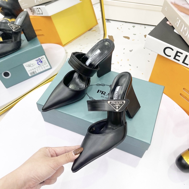 Sục prada gót dẹt mũi nhọn fullbox