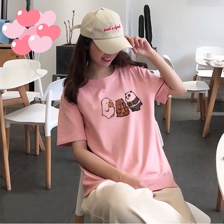 Áo Thun Nữ Màu Hồng In 3 Con Gấu Form Unisex DLX