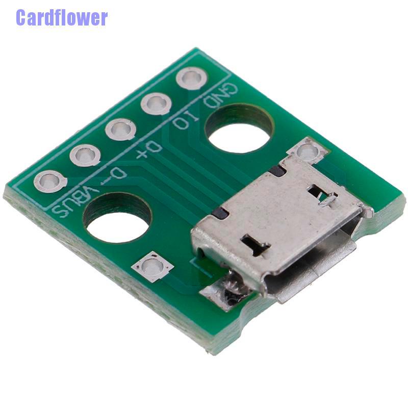 Cardflower  10Pcs MICRO USB to DIP Adapter 5Pin Female Connector PCB Converter Board