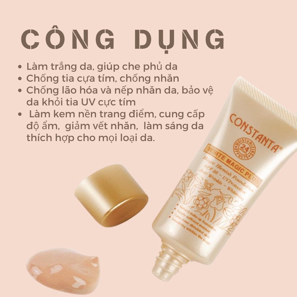 Kem nền Constanta White Magic Plus che khuyết điểm chống nắng lâu trôi dưỡng ẩm 20g chính hãng thái lan