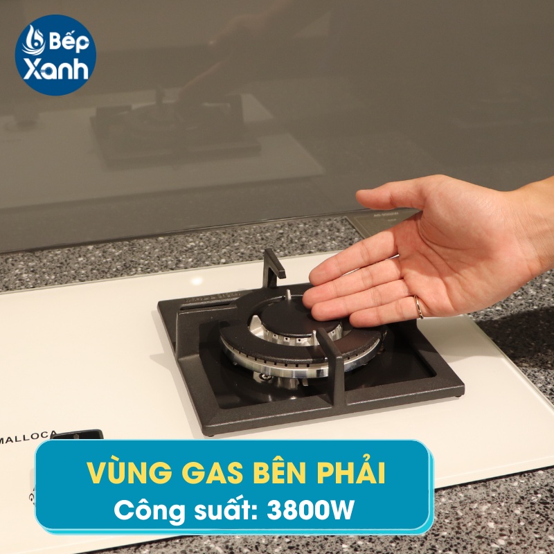 Bếp gas âm 2 gas Malloca AS 9502W Hàng Chính Hãng