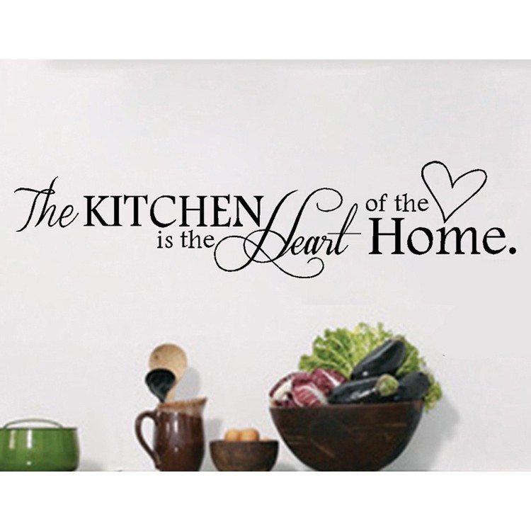 New English Kitchen Heart Waterproof Mural PVC Decal Decor Wall Sticker DIY