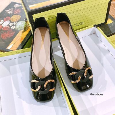 Min's Shoes - Giày Cao Gót 2p Nơ Xích Da Mềm CC01-VN03