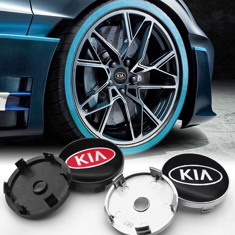 Bộ 4 Miếng Dán logo 60mm Trang Trí Trung Tâm Bánh Xe Hơi kia k9 sorento sportage soul proceed rio forte picanto stinger