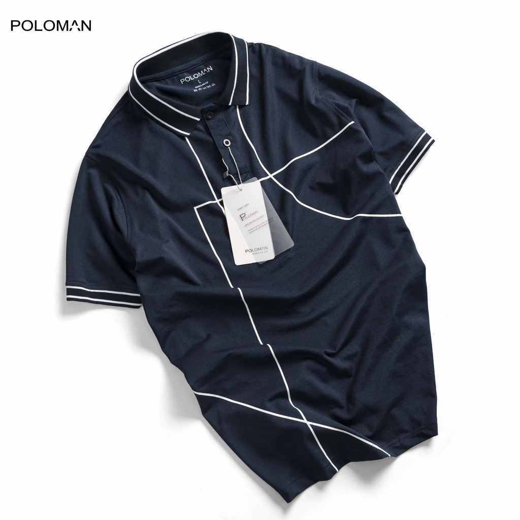 Áo thun Polo nam POMAN in họa tiết chất vải Cotton cá sấu xuất xịn, chuẩn form, trẻ trung-năng động P28 - POLOMAN | BigBuy360 - bigbuy360.vn