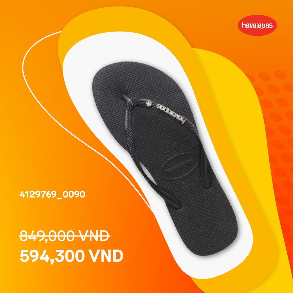 HAVAIANAS - Dép nữ Slim Metal 4129769-0090