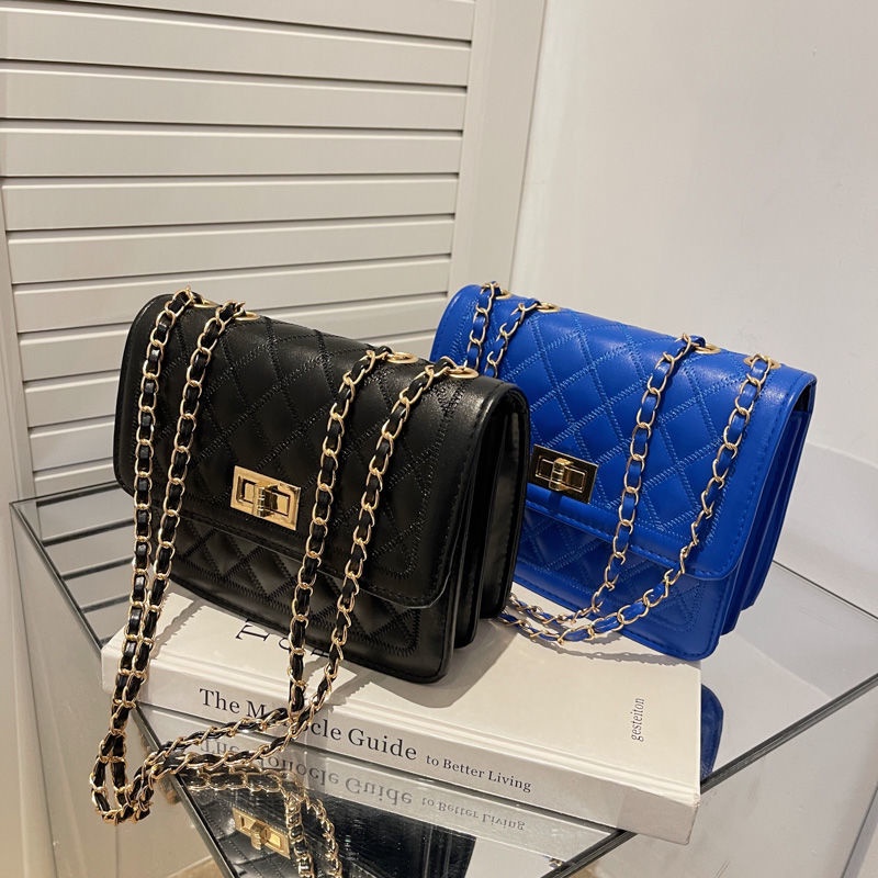 Túi Đeo Chéo Nhỏ Hình Vuông Thêu Họa Tiết Kim Cương Thời Trang Cho Nữ