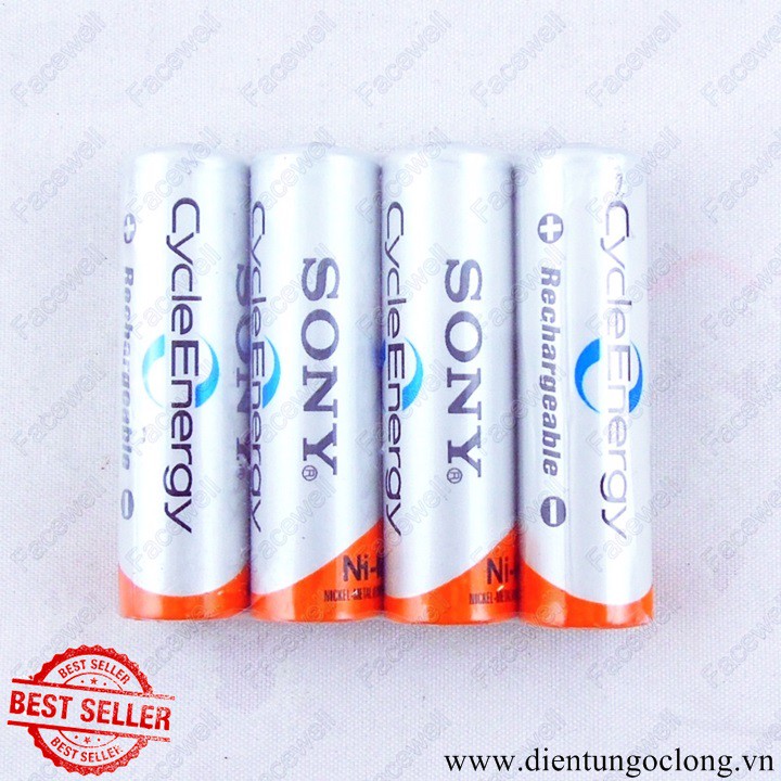 Vỉ 2 pin sạc AA và AAA Sony CycleEnergy 4600 mAh siêu khũng (giá tốt)