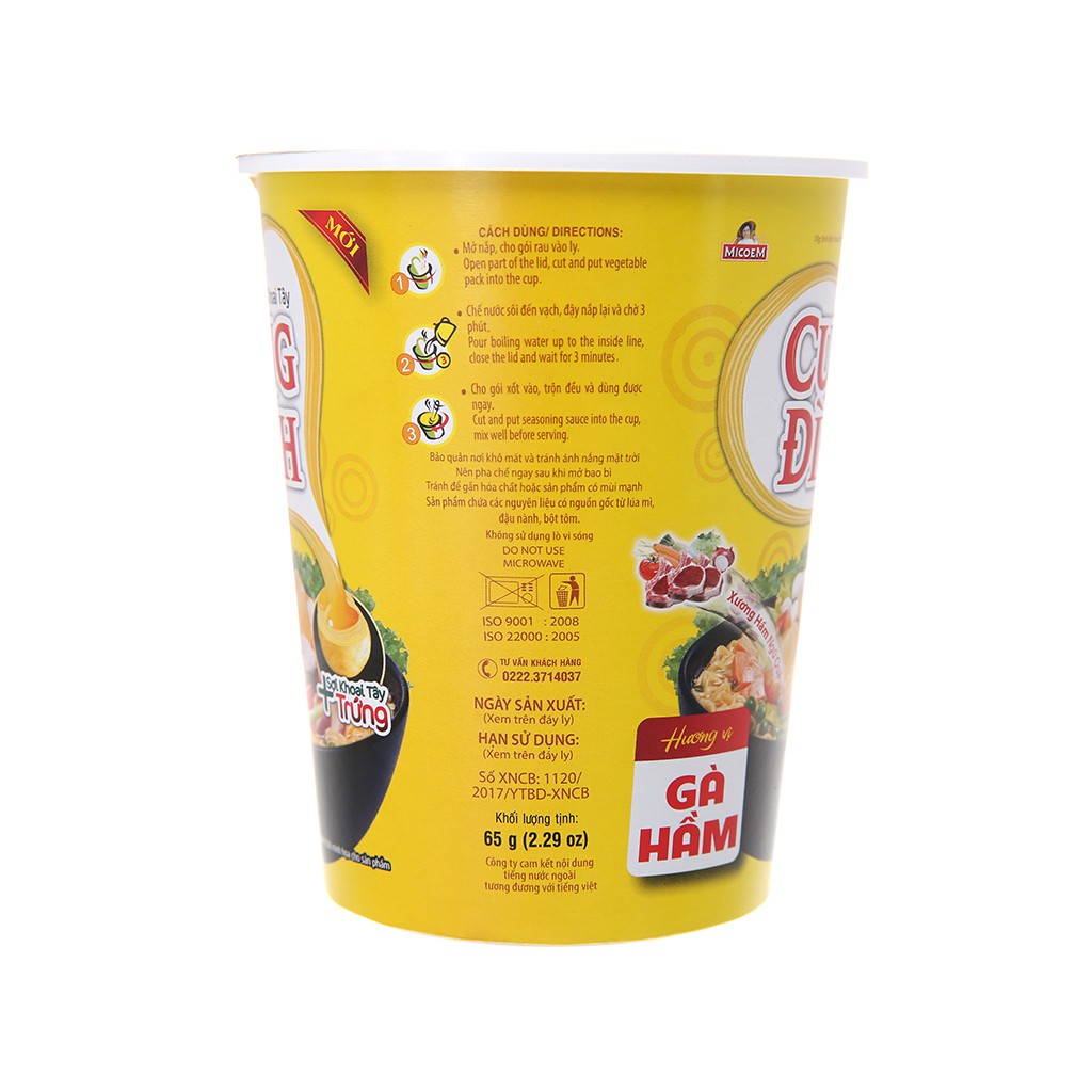 Mì Khoai Tây Cung Đình Hương Vị Gà Hầm Thùng 24 Ly x 65g