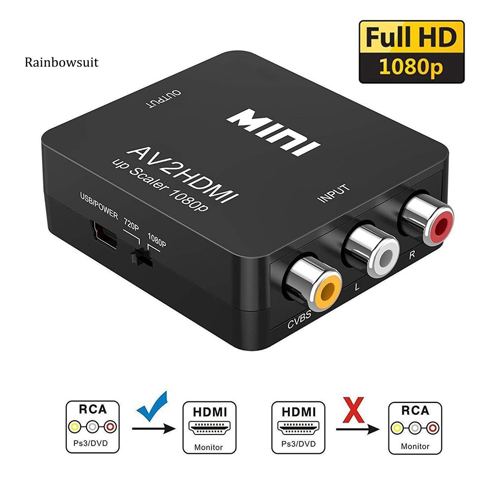 Thiết bị chuyển đổi tín hiệu âm thanh video HD 1080P RCA qua HDMI AV cho TV HD/PC