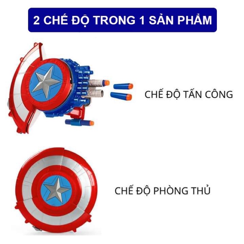 Khiên đội trưởng mỹ- khiên captain america 2 chế độ cho bé