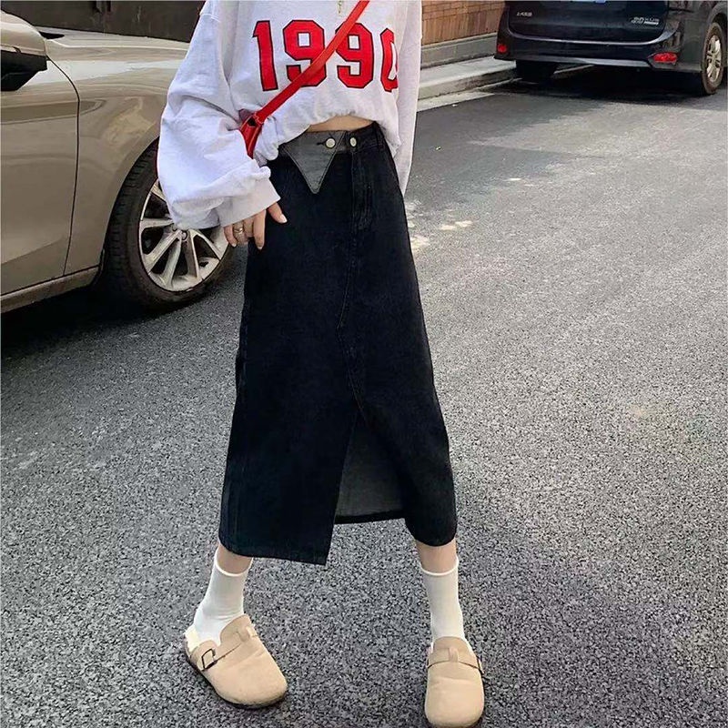 Chân Váy Denim Chữ A Lưng Cao Phong Cách Hàn Quốc Thời Trang Mùa Hè Hàng Mới Dành Cho Bạn Nữ