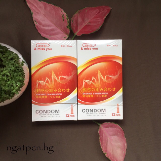 COMBO 2 HỘP Bao cao su Gân - Gai nổi - Mỏng Miss You 12 pcs - Hàng nội địa Nhật 100%