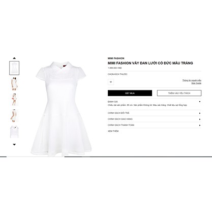 Đầm Mimi trắng, size S