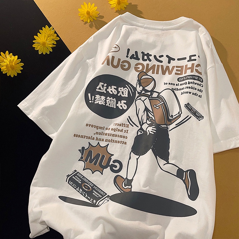 Áo thun HIIXIIVI 100% cotton tay ngắn cổ tròn in hình thời trang mùa hè Hàn Quốc 2022