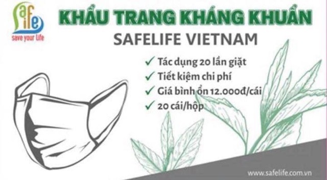 Khẩu trang vải  safelife GiangPKC