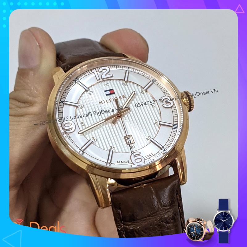 Đồng hồ nam dây da Tommy Hilfiger George White Dial Leather Strap Men's Watch 1710346 | BigDeals VN