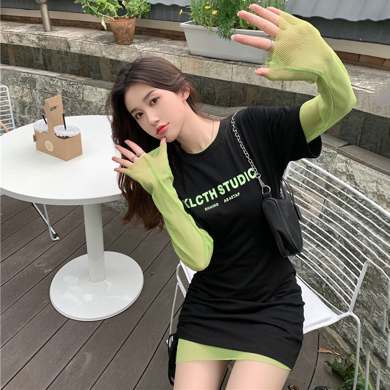 COZOK Set Đầm Lưới Tay Dài Thời Trang Dành Cho Nữ