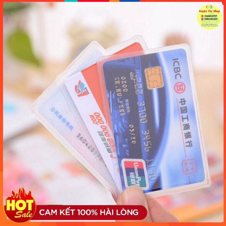 Vỏ Bọc Thẻ căn cước, bằng lái xe, thẻ tín dụng ATM trong suốt Hữu Ích