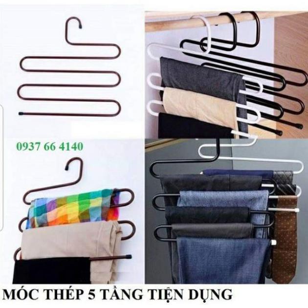 [sale] (Hàng chuẩn) Móc treo quần áo thông minh 5 tầng  mới 2020