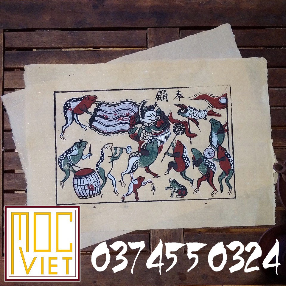 Tranh Đông Hồ Cóc múa lân