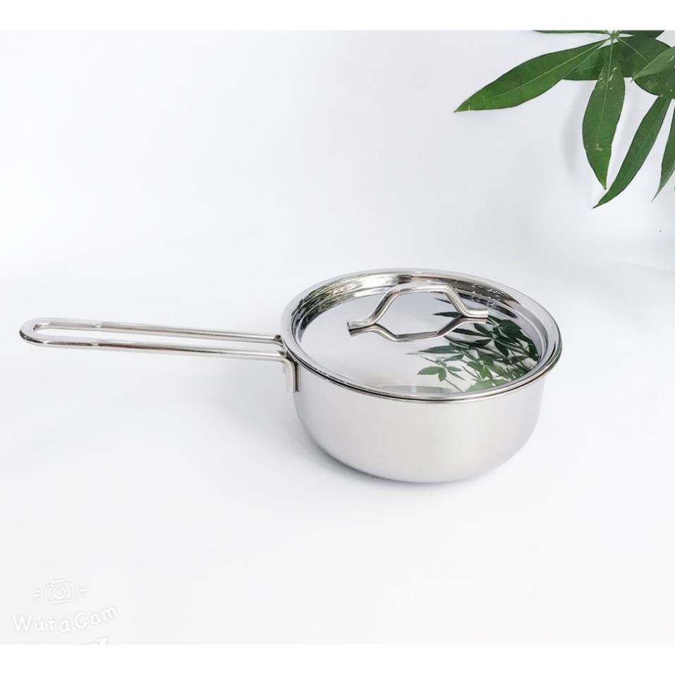 Quánh nấu cháo bột 3 đáy sandwich inox 430 Fivestar bếp từ nắp inox ( 16cm )