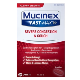 Mucinex Fast-Max Severe Congestion & Cough Caplets 20 VIÊN