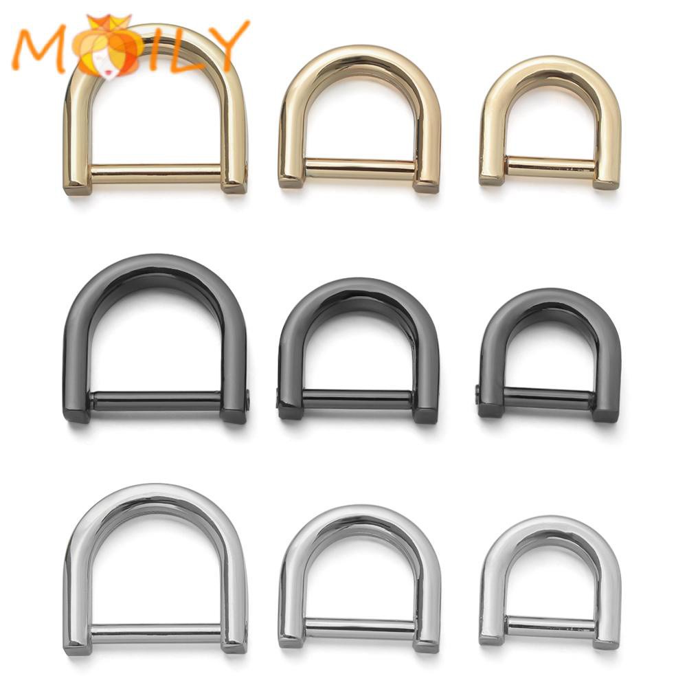 MOILY Metal D Ring Buckle Bag Strap Accessories Open Screw Clasp Detachable DIY Belt Handle Shoulder Webbing Buckle Leather Craft/Multicolor