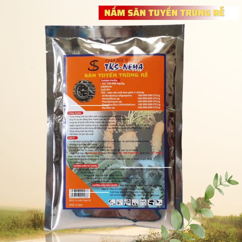 TKS - NEMA:  Nấm Săn Tuyến Trùng Bảo Vệ Rễ: Giải Pháp Tối Ưu Trừ Tuyến Trùng Hại Rễ Hiệu Quả Nhất - Gói 500GR