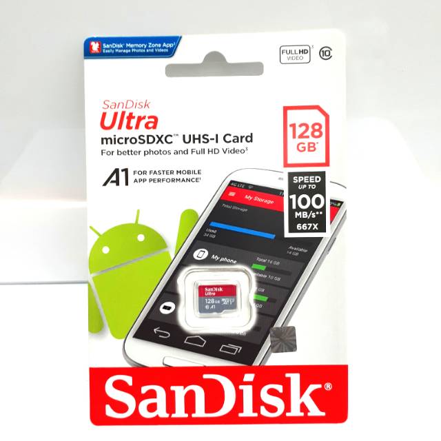 Thẻ Nhớ Sandisk Ultra 128gb Micro Sd 100mbps A1 10 Năm