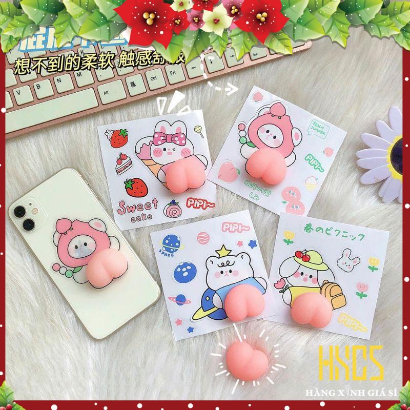 Sticker mông đào silicon trang trí siêu dễ thương