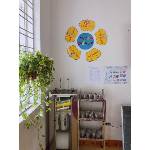 Thông Điệp 5k ép plastic, sẵn băng keo dán tường (kích thước nhị a3, cánh a4)