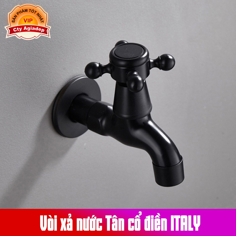 Vòi nước lạnh ITALIA Tân cổ điển màu đen