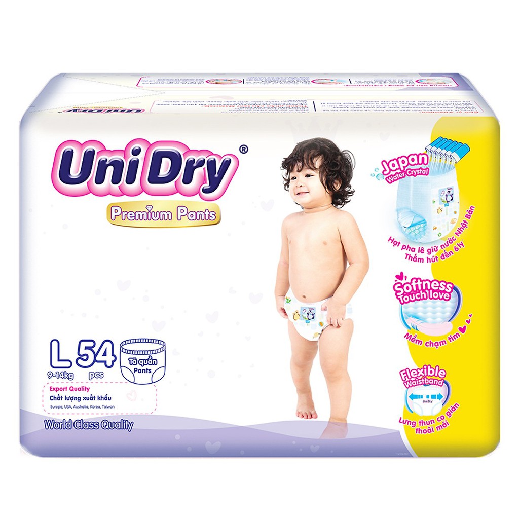 Tã Quần UniDry Premium L54/M60/XL48