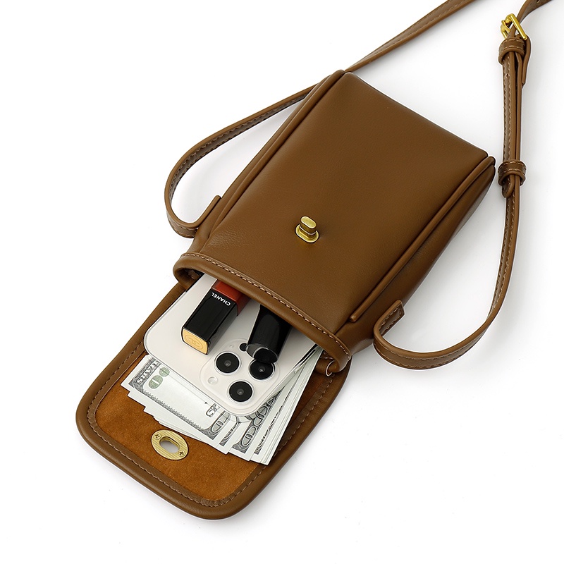 Túi Đeo Vai Đựng Điện Thoại Màu Trơn Đơn Giản Thời Trang Cho Nữ