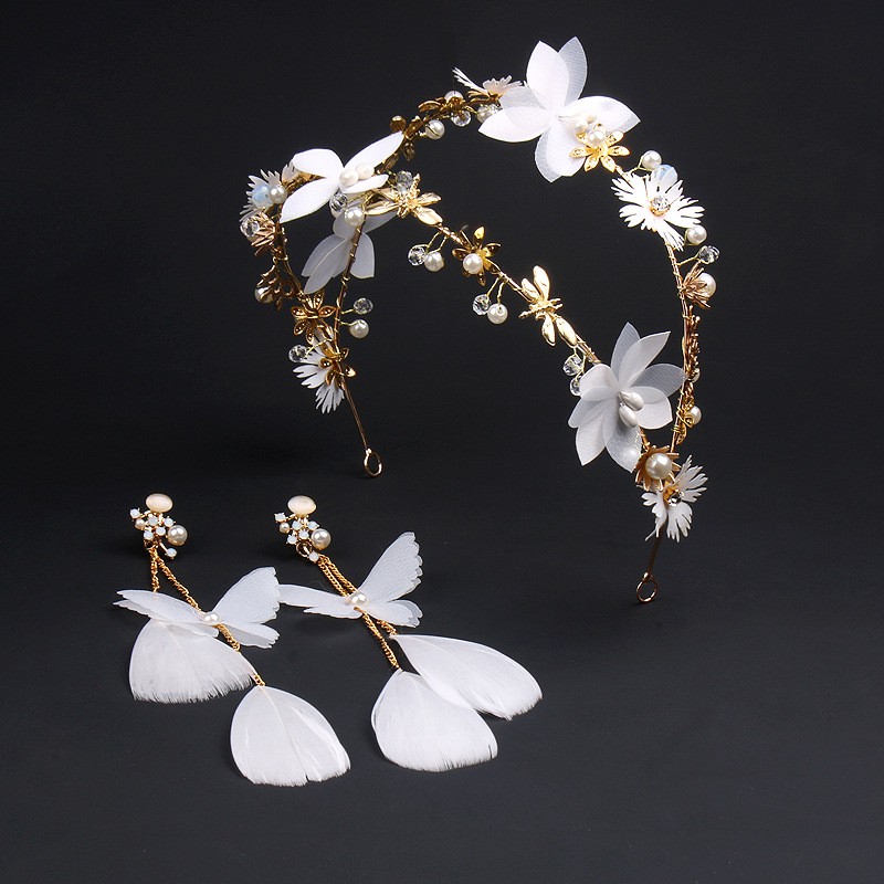 Combo Phụ Kiện Tóc Kèm Hoa Tai Lông Vũ MS: PKT02 - Hưng Long PC