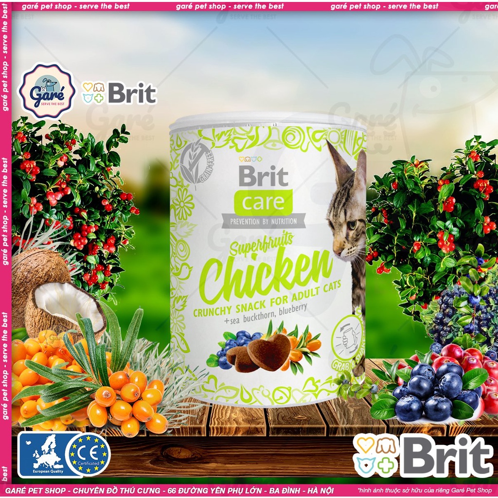 Bánh thưởng Đức Brit Care cho Mèo hỗ trợ chức năng Răng miệng Đẹp da lông Tiêu búi lông dạng snack giòn thơm ngon