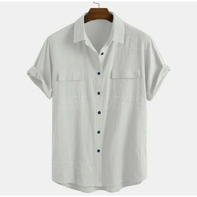 Áo Đũi Nam Cổ Bẻ Sơ Mi Đũi Áo Ngắn Tay Nam có cổ túi hộp Hana AD18 | BigBuy360 - bigbuy360.vn