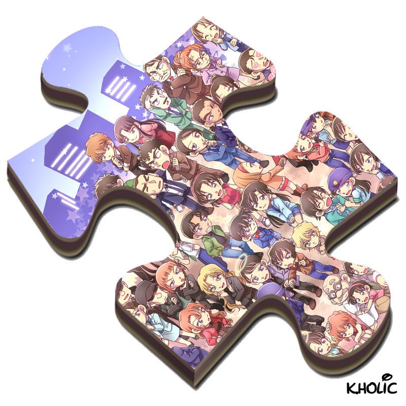 Thám tử lừng danh conan xếp hình bằng gỗ, 300/520/1000 miếng xếp hình anime, đồ chơi phát triển